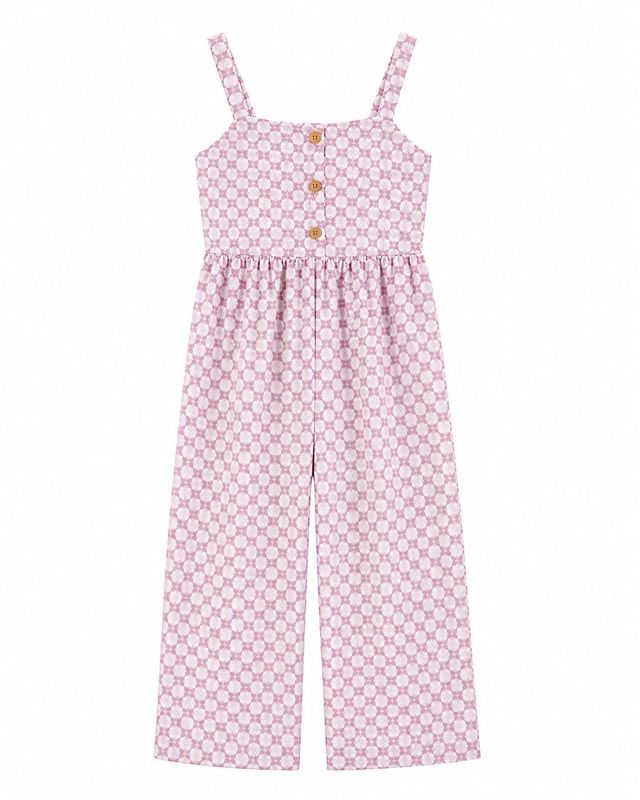 Oshkosh B'gosh Girls Tropical Print Knit Jumpsuit
