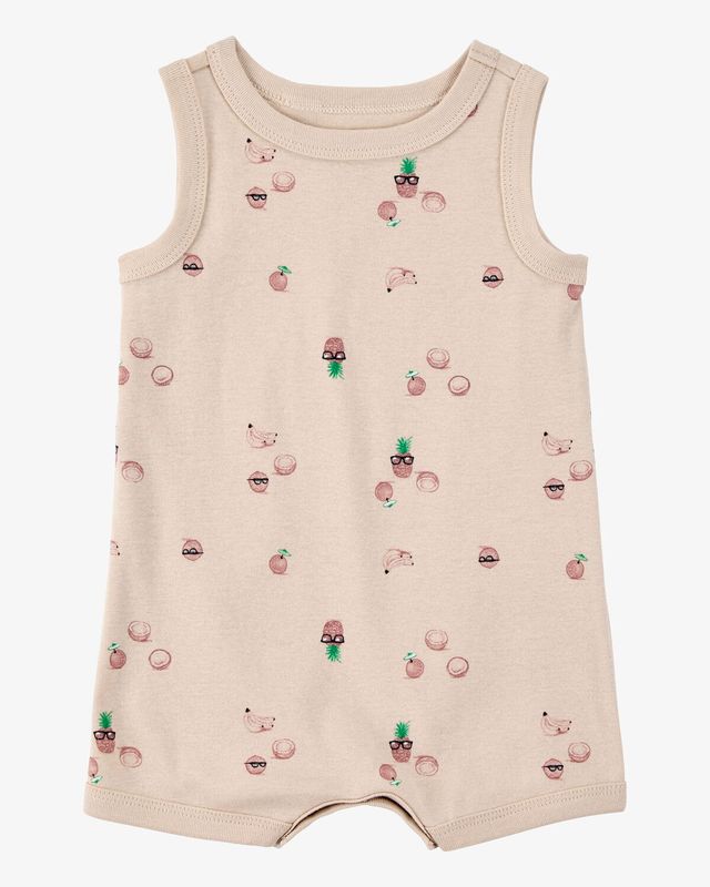 Original Carter's Boy Coconut Print Cotton Romper