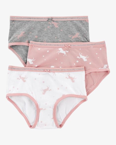 Original Carter's Girls 3-Pack Unicorn Print Brief Cotton Underwear