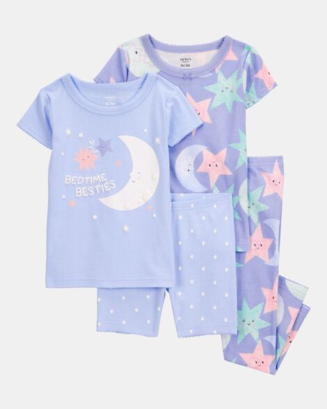 Original Carter's Girls 4-Pcs Moon &amp; Stars Cotton Pajama