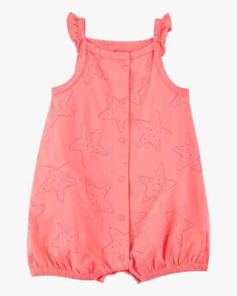 Original Carter's Baby Girl Starfish Snap-Up Cotton Romper