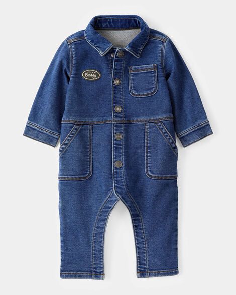 Original Carter's Baby Little Buddy Snap-Up Denim Jumpsuit