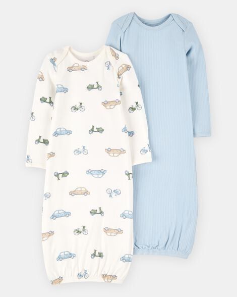 Original Carter's Baby Boy 2-Pack Purely Soft Sleeper Gowns