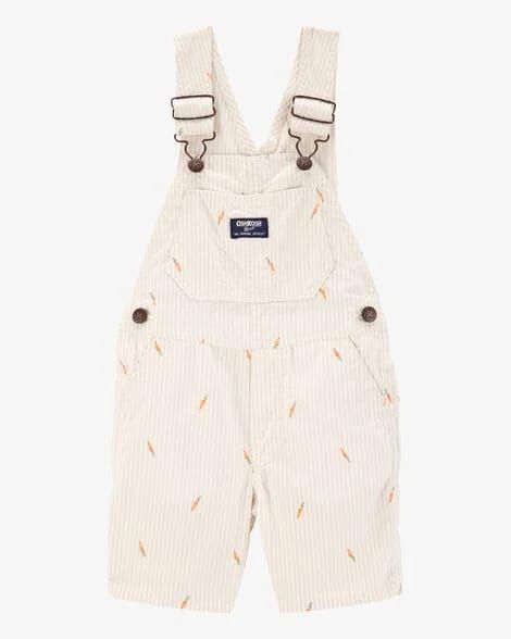 Oshkosh B'gosh Boys Carrot Print Striped Shortalls