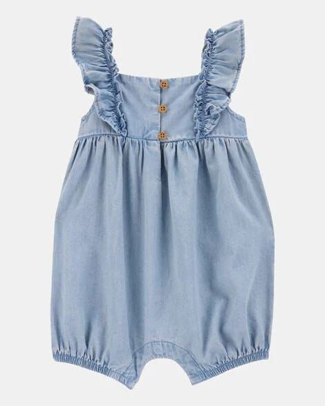 Original Carter's Baby Girl Chambray Flutter Romper