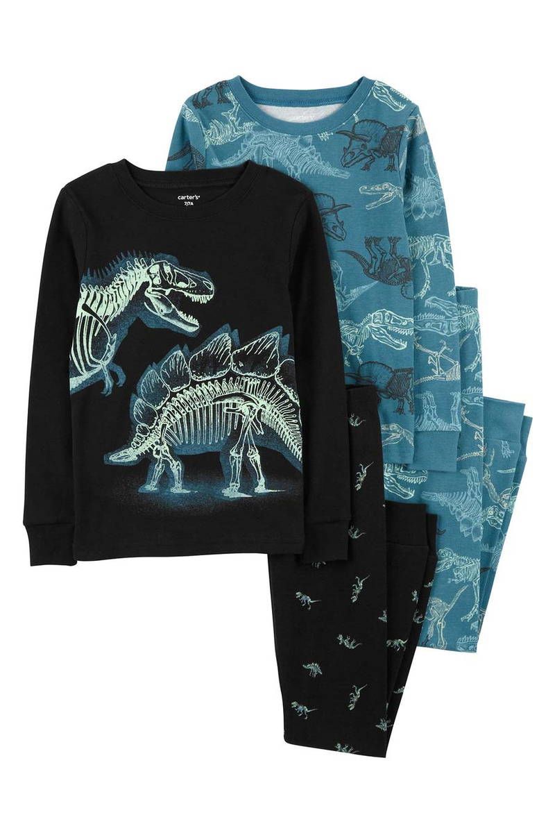 Original Carter's Boys 4-Piece Snug Fit Glows in the Dark Pajama