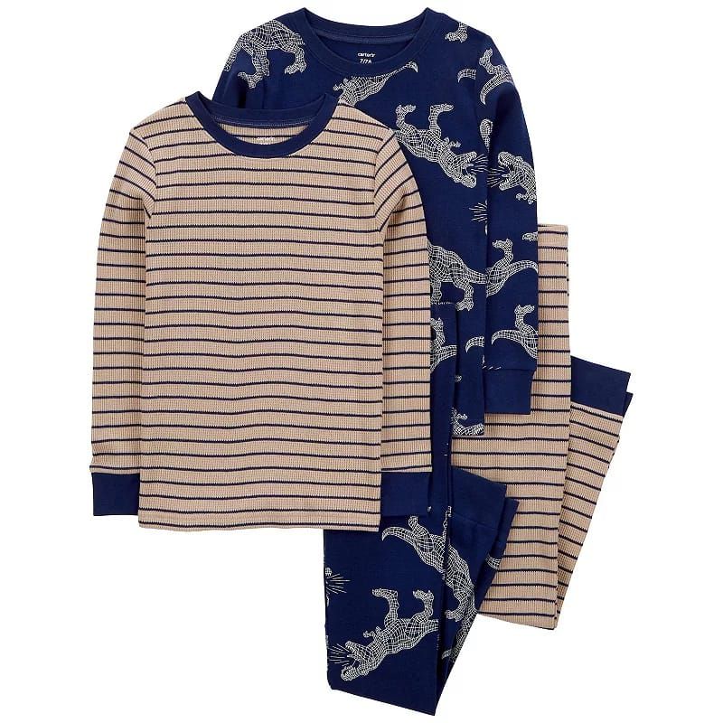 Original Carter's Boys 4-Piece Dinosaur Snug Fit Pajama