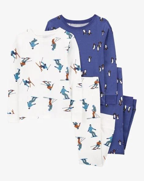 Original Carter's Boys 4-Piece Penguin 100% Snug Fit Cotton Pajama