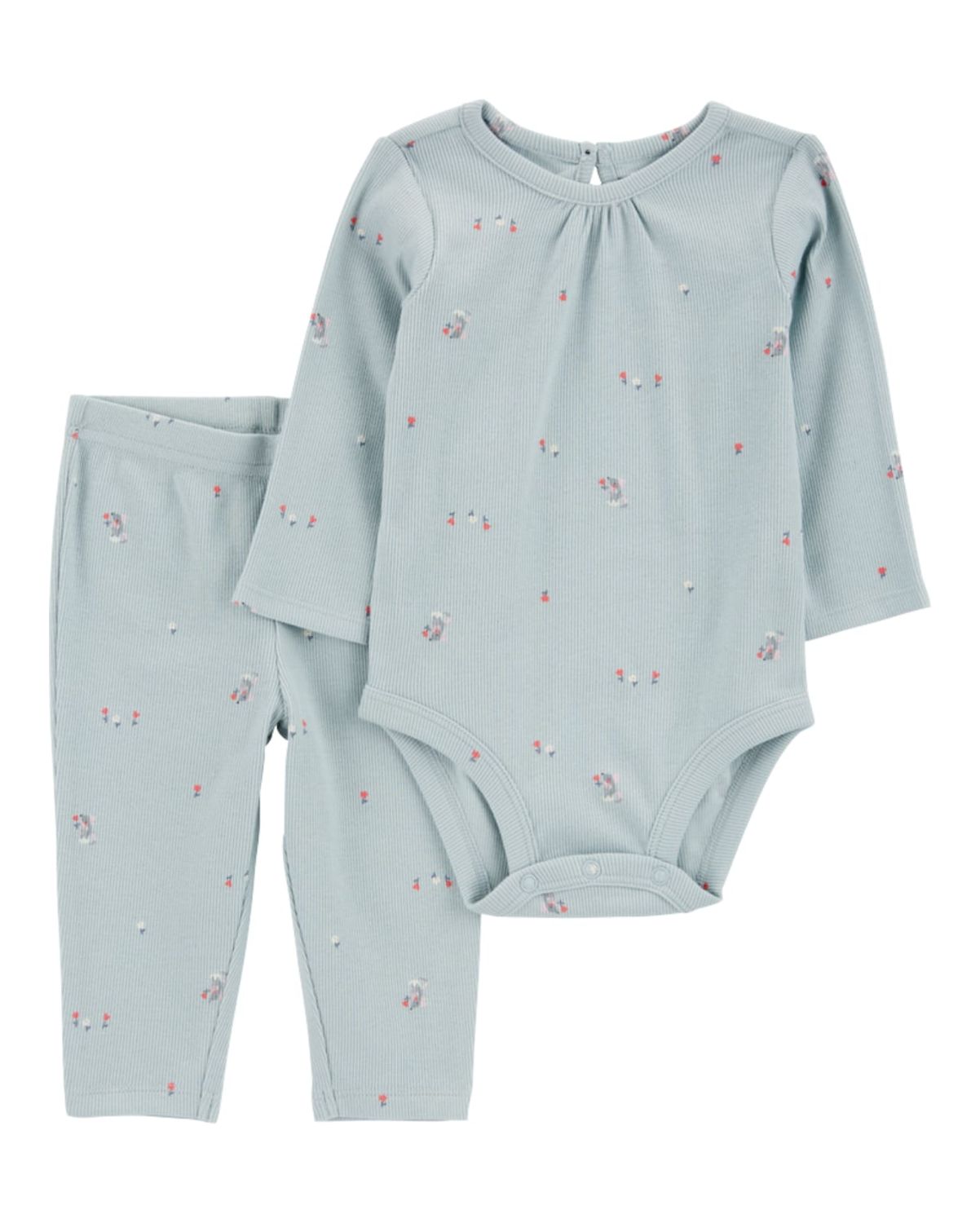 Original Carter's Girls 2-Piece Mouse Print Bodysuit Pant Set