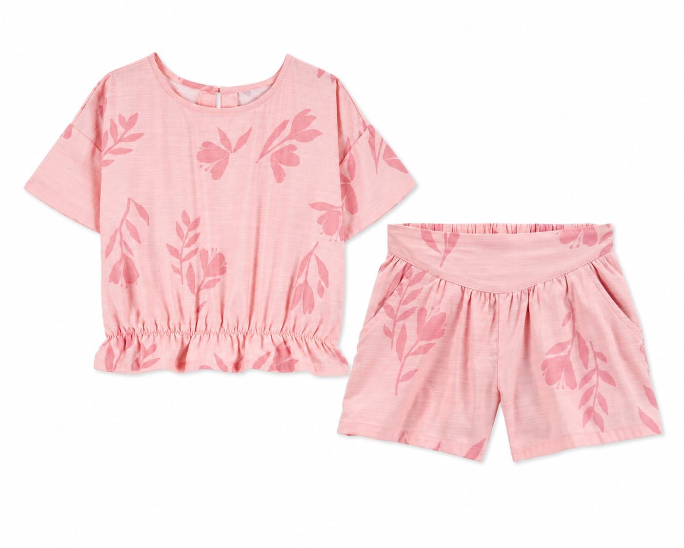 Original Carter's Girls Floral Linen Look-Alike Sun Set