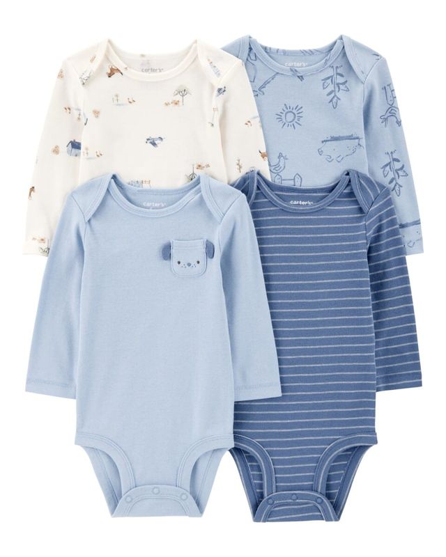 Original Carter's Boys 4-Piece Long-Sleeve Bodysuit