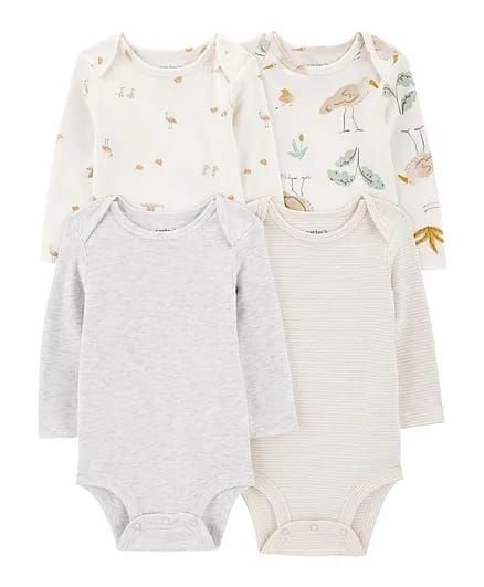 Original Carter's Unisex 4-Piece Long-Sleeve Bodysuit Set