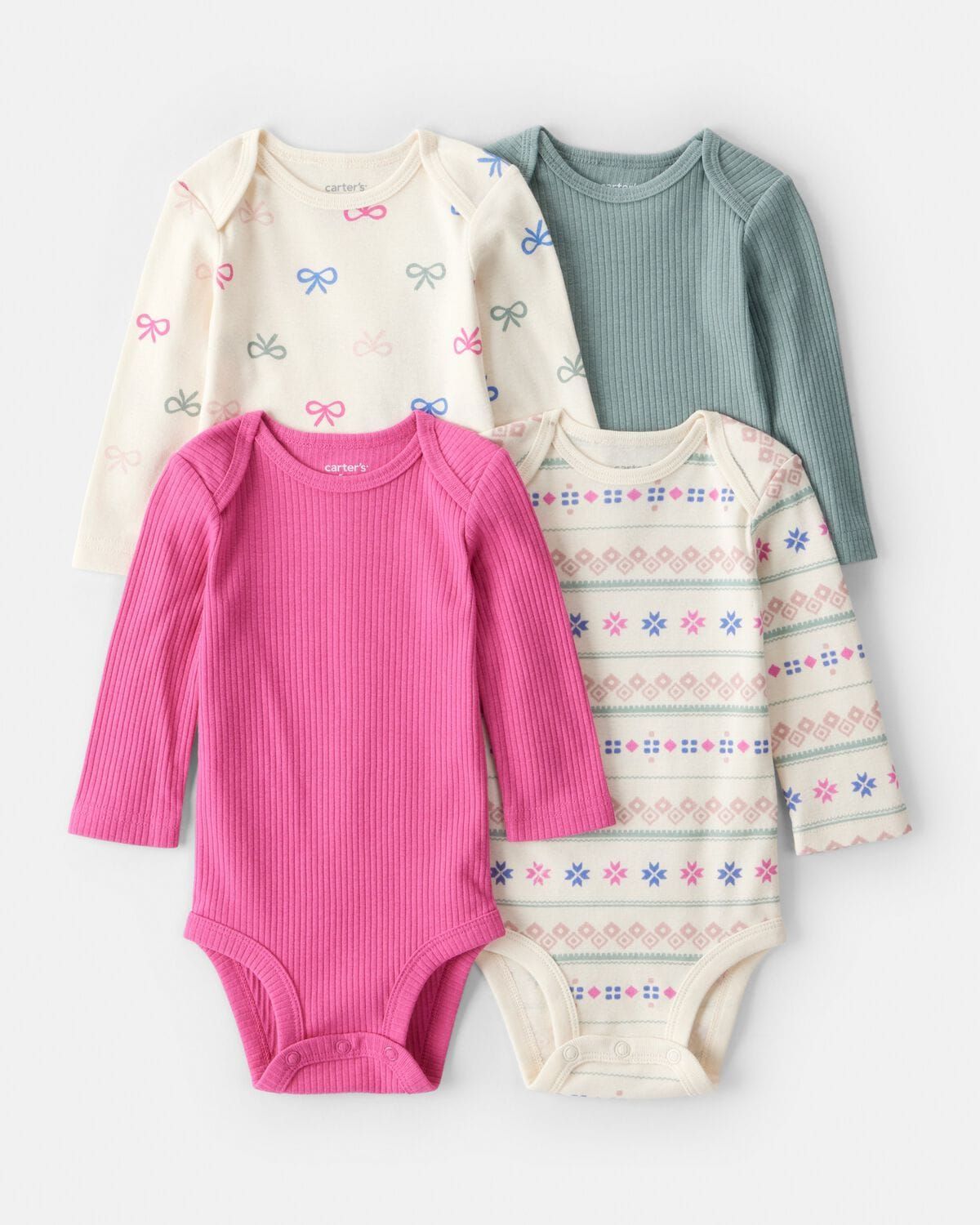 Original Carter's Girls 4-Piece Long-Sleeve Bodysuit