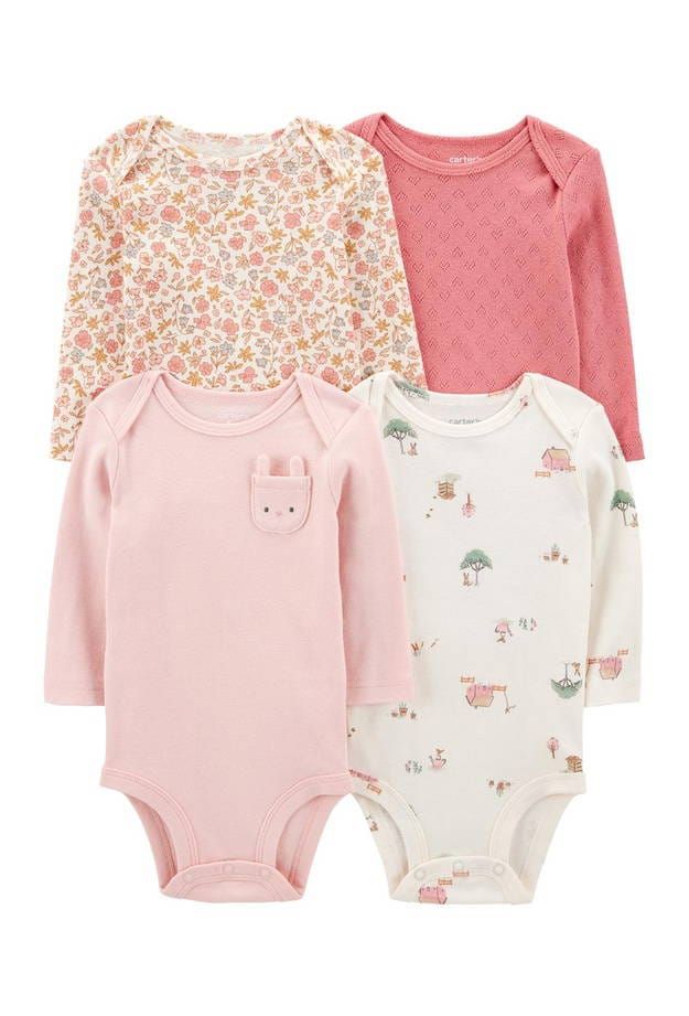 Original Carter's Girls 4-Piece Long-Sleeve Bodysuit