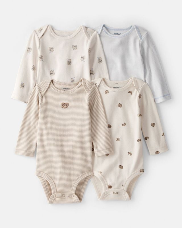 Original Carter's Unisex 4-Piece Long-Sleeve Bodysuit