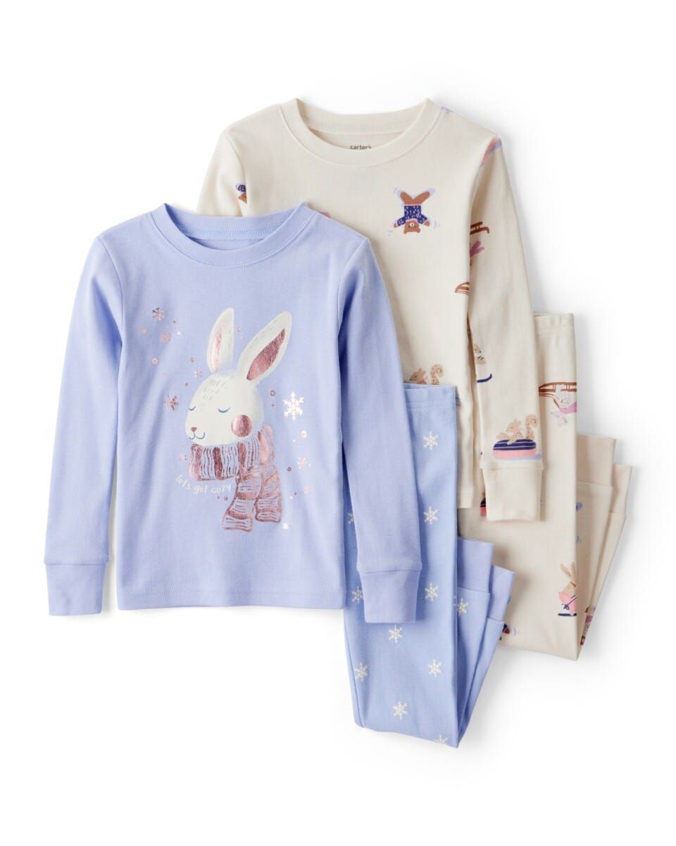 Original Carter's Girls 4-Piece Cotton Snug Fit Pajama
