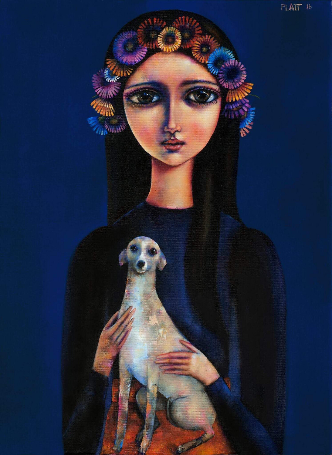 Girl With An Italian Greyhound Limited Edition Print 