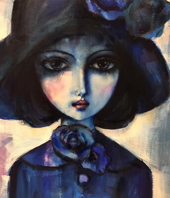 Girl In A Black Hat Limited Edition Print 