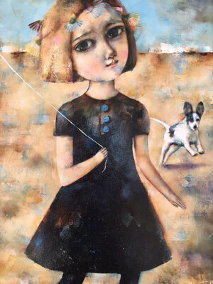 Girl With A Kite Signed Print
