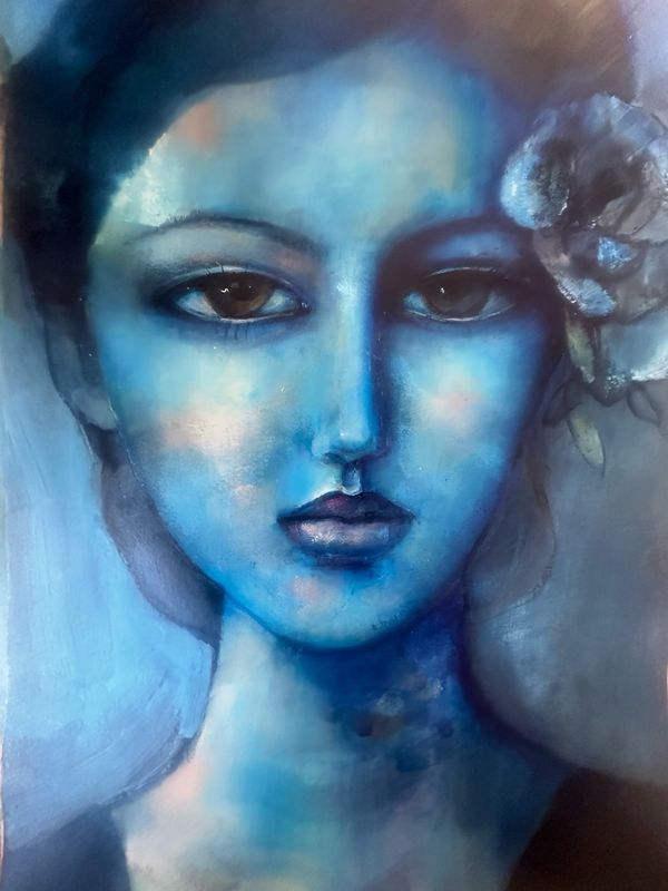 Girl in Blue Original Painting