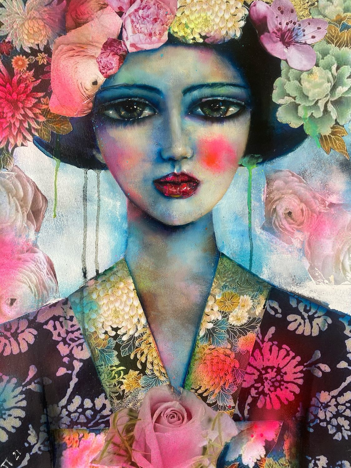 Spring Rose Geisha limited edition print