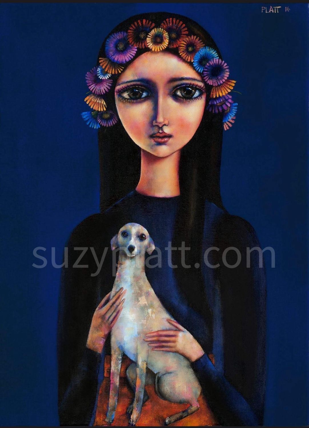 Girl With An Italian Greyhound Limited Edition Print 