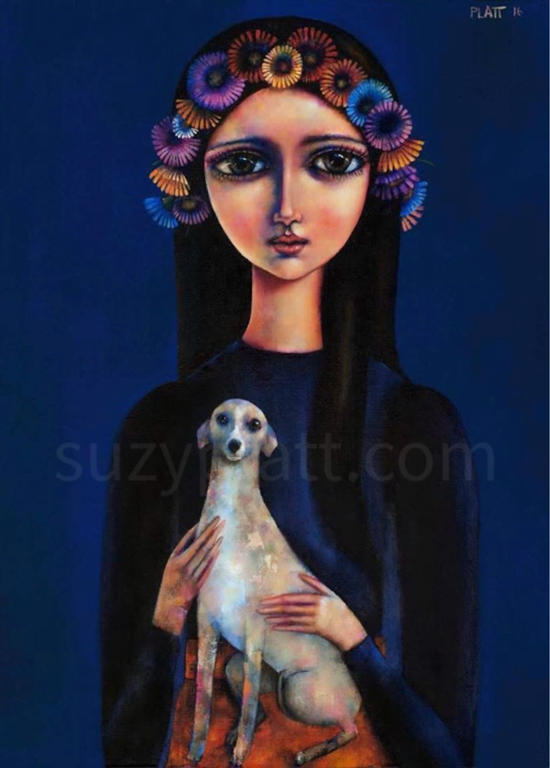 Girl With An Italian Greyhound Limited Edition Print 