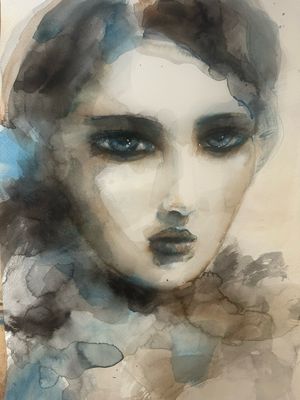 Woman In Furs original painting