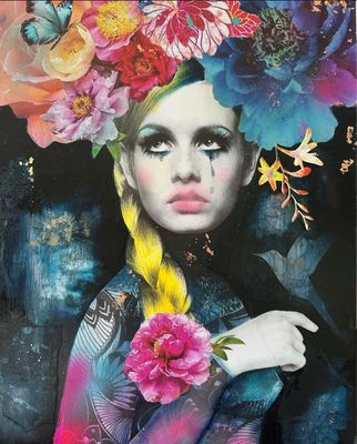 Commission Mixed Media Portrait Framed