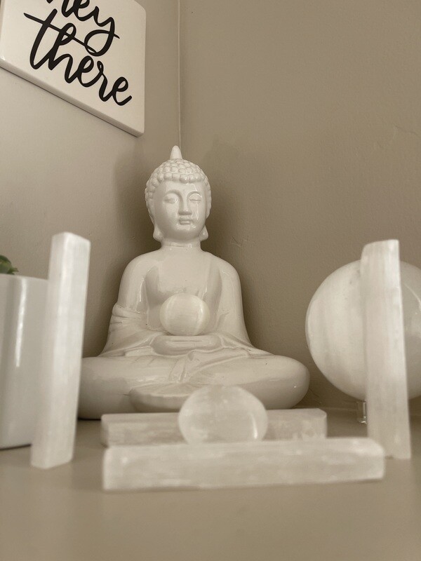 Selenite Crystal Palm-Stone for Inner Peace