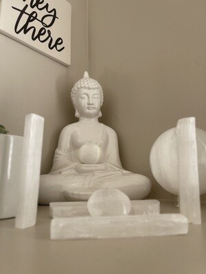 Selenite Crystal Palm-Stone for Inner Peace