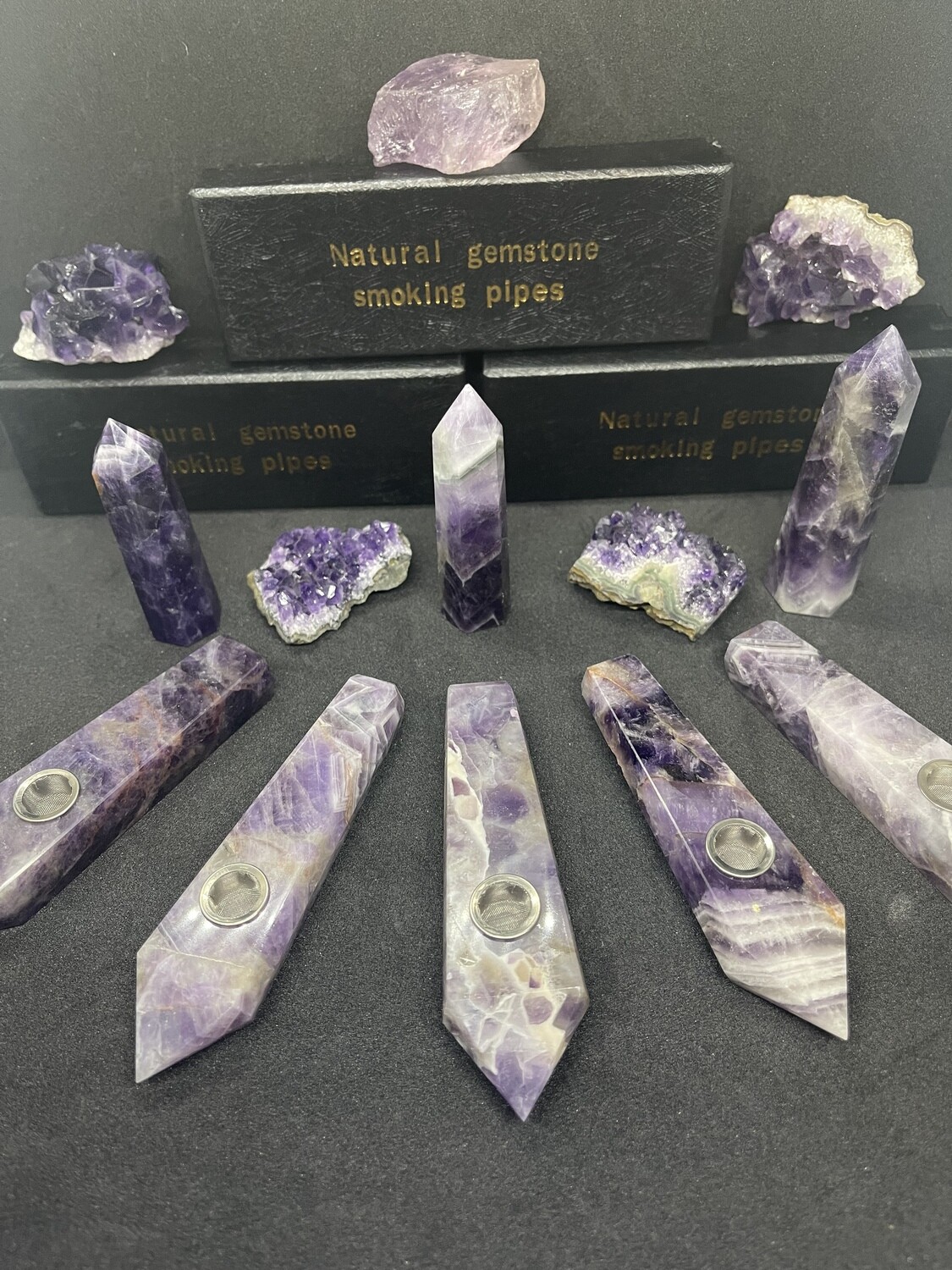 Restorative Peace: Amethyst Natural Gemstone Pipe for Deep Relaxation and Healing