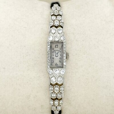 ESZEHA Chopard Art Deco Platin mit Diamanten 10,5mm Handaufzug Vintage