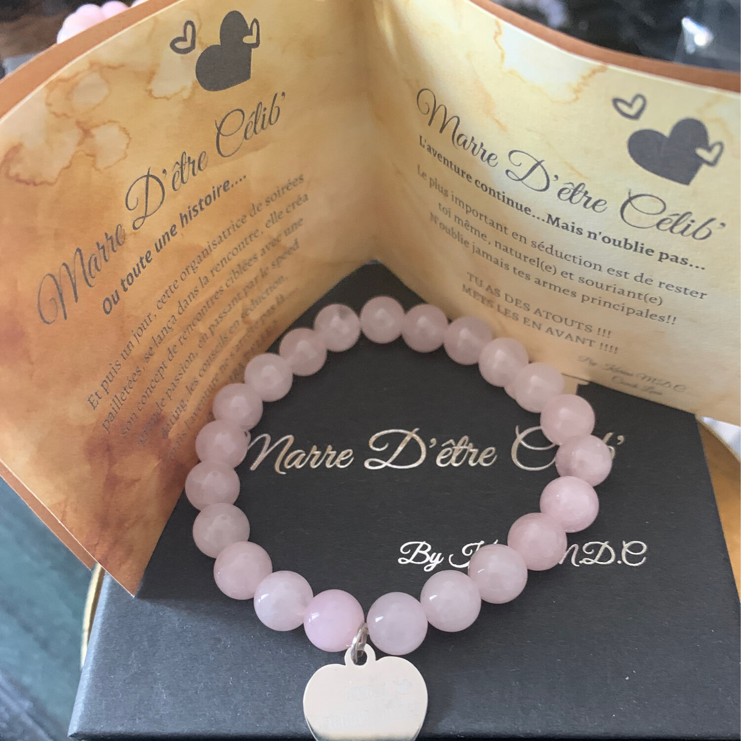 Bracelet en quartz rose