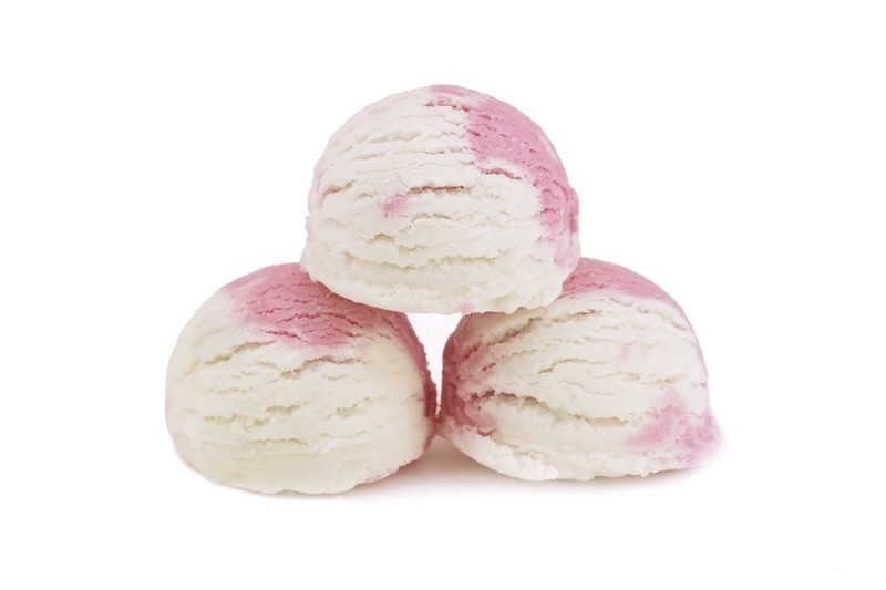 Lychee Hibiscus Triple Bubble Scoop Sundae