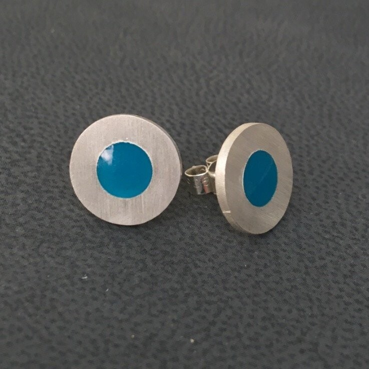 Brushed Sterling Silver Studs