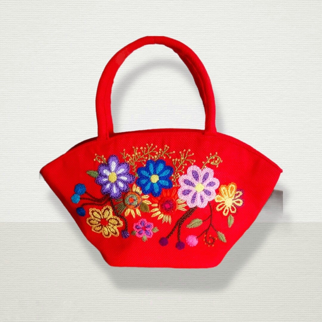 Cartera mediana bordado en punto ayacuchano