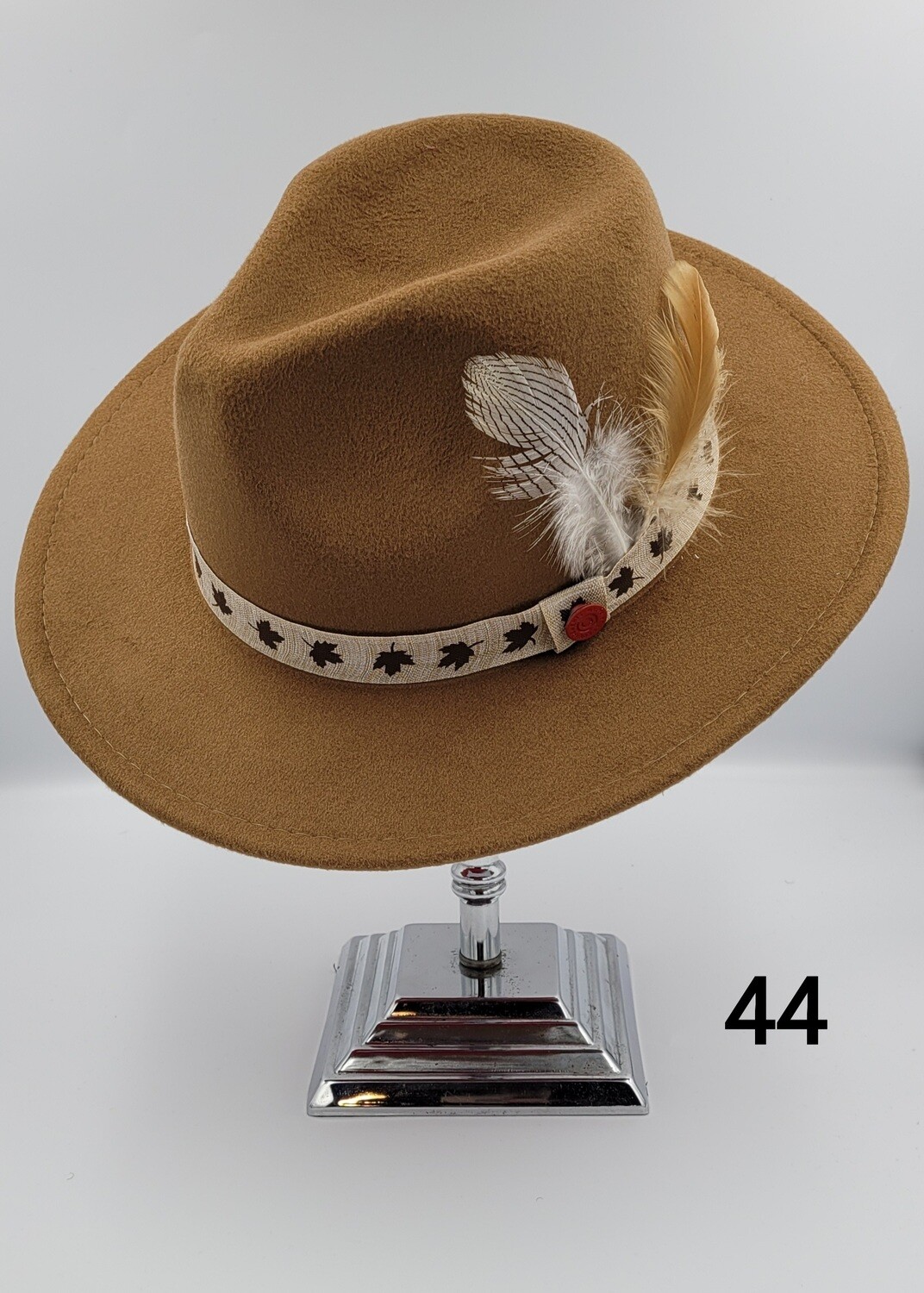 Slicklidz Tan Red Bottom Fedora Hat