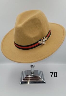 Slicklidz Tan Bumblebee Red Bottom Fedora Hat