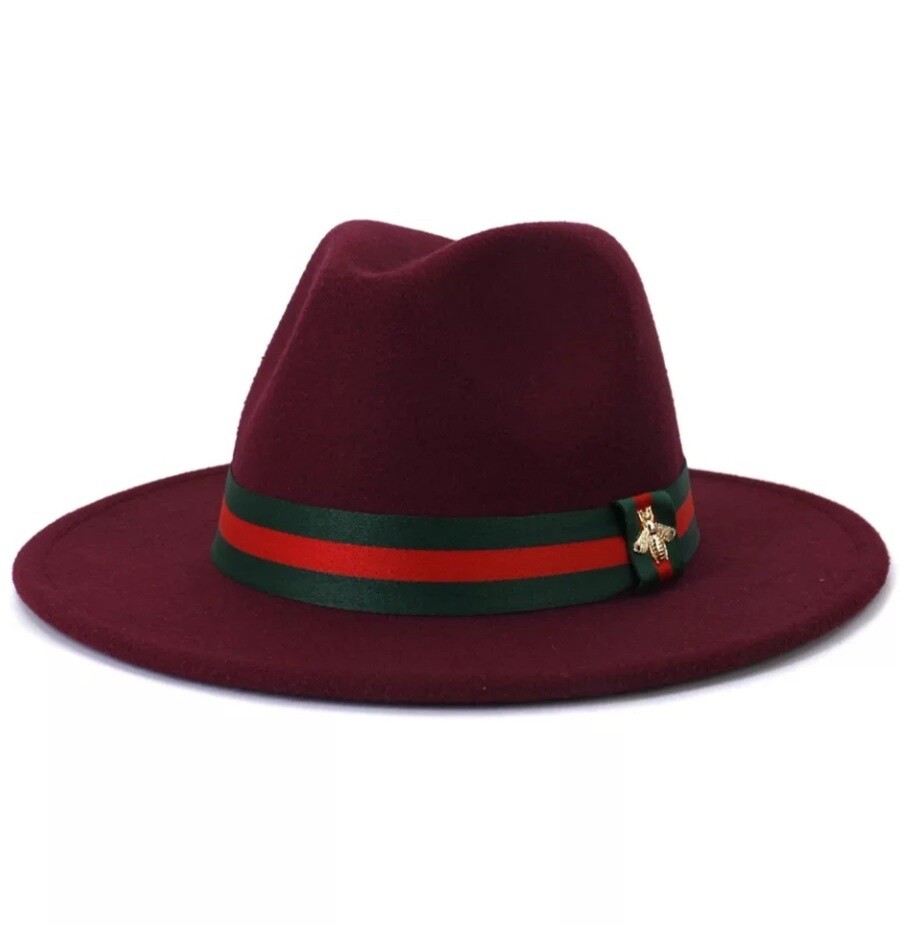 Slicklidz Burgundy Bumblebee Fedora Hat