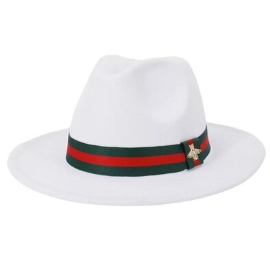 Slicklidz White Bumblebee Fedora Hat
