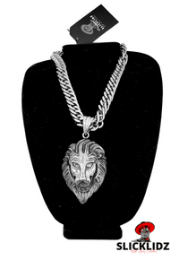 Slicklidz Stainless Steel Heavy Lion Necklace 22&quot;