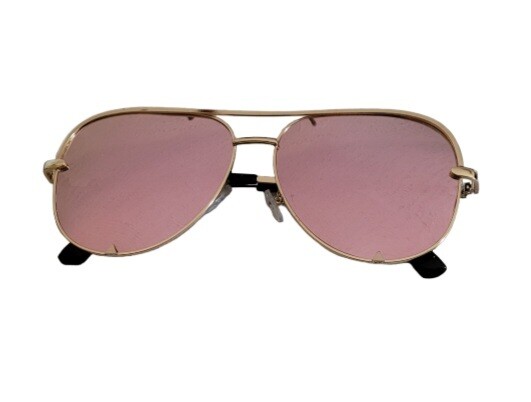 Slicklidz Pink Tint Aviator Sunglasses with gold frame