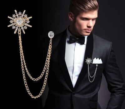 Slickjewelz Star Brooch Lapel pin for men or women-Gold