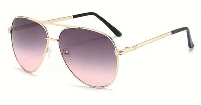 Slicklidz Aviator Sunglasses Pink with Gold frames