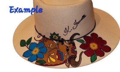 NAME HAND BURNED ON FEDORA HAT-email slicklidz4u@gmail.com your name