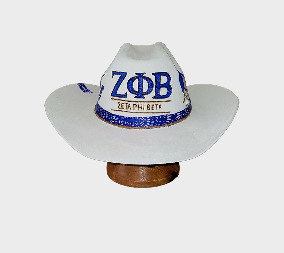 Slicklidz Custom Cowgirl hat &quot;Zeta Phi Beta&quot;
