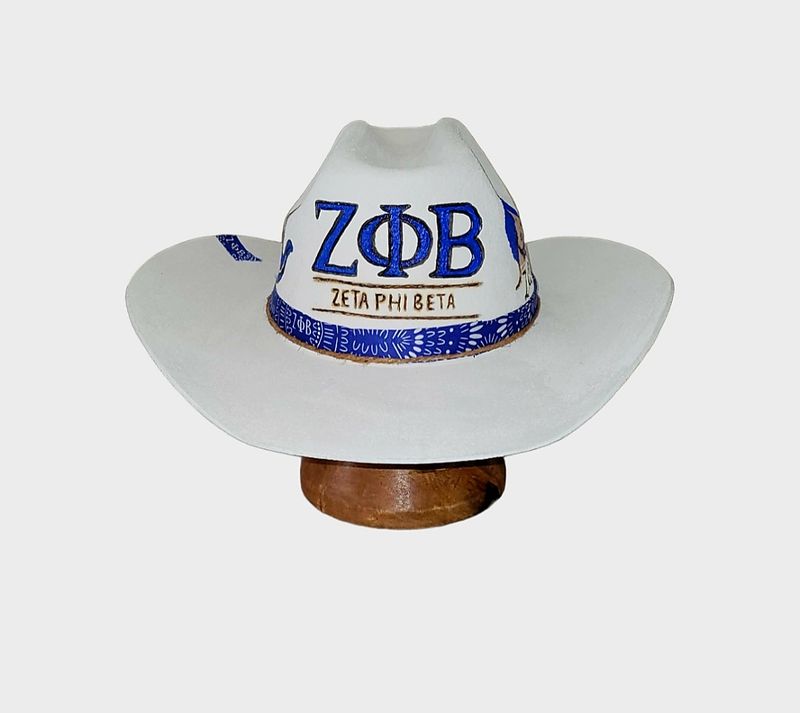 Slicklidz Custom Cowgirl hat &quot;Zeta Phi Beta&quot;