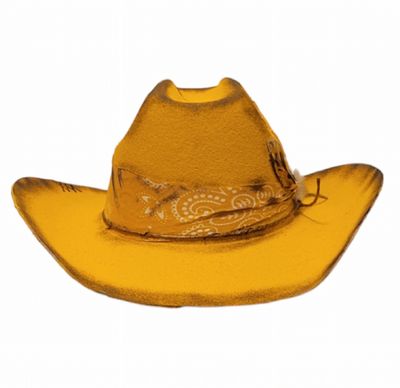 Slicklidz Custom Burned and hand dyed Yellow Fedora
