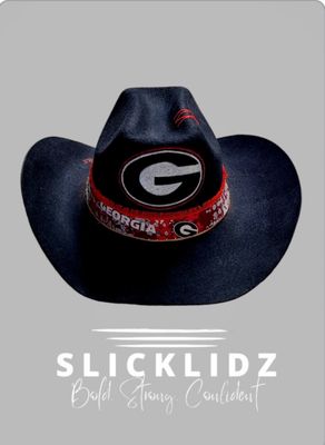 Slicklidz Custom Hand Painted Cowboy/cowgirl Georgia Bulldogs hat